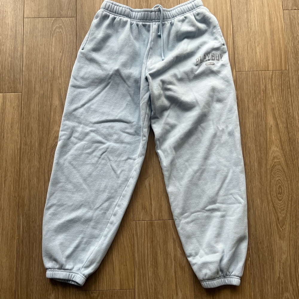 PLAYBOY Sky Blue Sweatpants Size S - Picture 2 of 5